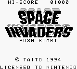Space Invaders title screen for GameBoy